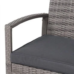 Casaria Set Lounge In Polirattan Cuscini 5cm Resistente Agli Agenti Atmosferici Mobili Da Giardino Balcone Grigio -Giardino di Lusso 34726816 5
