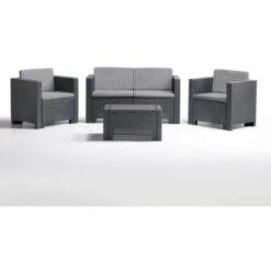 SALOTTINO DA GIARDINO IN POLIPROPILENE COLORADO 4 POSTI ANTRACITE