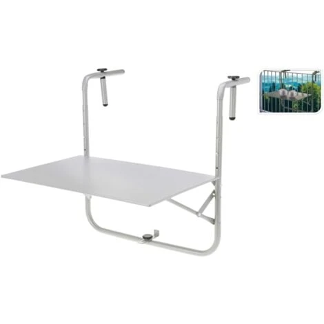 Tavolo Da Balcone Grigio Opaco ProGarden 4 Tavolo Da Balcone Grigio Opaco ProGarden - immagine 2