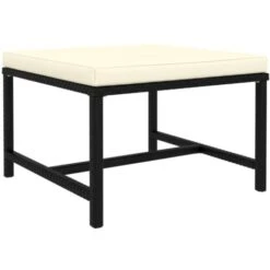 Poggiapiedi Modulare Con Cuscino In Polyrattan Nero VidaXL