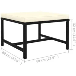 Poggiapiedi Modulare Con Cuscino In Polyrattan Nero VidaXL -Giardino di Lusso 35479327 3