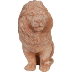 Coppia Di Leoni Decorativi In Terracotta Leone Decorativo 35x18x34 Cm Soprammobili Per La Casa -Giardino di Lusso 35649363 4