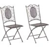 Set Di 2 Sedie Da Giardino Bistro Pieghevoli In Metallo Nero Bormio -Giardino di Lusso 35912747 1