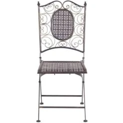 Set Di 2 Sedie Da Giardino Bistro Pieghevoli In Metallo Nero Bormio -Giardino di Lusso 35912747 4