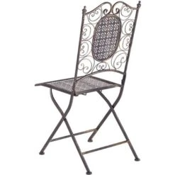 Set Di 2 Sedie Da Giardino Bistro Pieghevoli In Metallo Nero Bormio -Giardino di Lusso 35912747 5