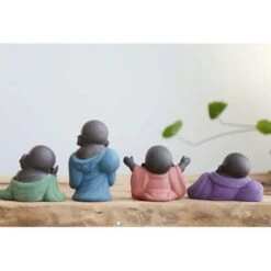 SOEKAVIA Statue Di Buddha In Ceramica Creativa Piccola Statua Di Buddha Carina Figurina Di Monaco Artigianato Creativo Per Bambini Ornamenti Per Bambole Delicato Regalo Cinese Arti E Mestieri In Ceram -Giardino di Lusso 36224469 4
