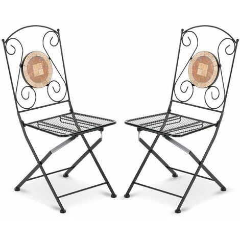 2 Pz Sedia Pieghevole Richiudibile In Ferro E Mosaico Per Esterno ZEUS Nero2 5 2 Pz Sedia Pieghevole Richiudibile In Ferro E Mosaico Per Esterno ZEUS Nero2 - immagine 3