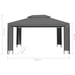 Gazebo Con Stringa Di Luci LED Antracite 3x4 M VidaXL -Giardino di Lusso 36470783 3