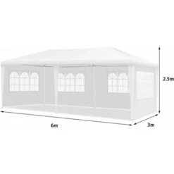 COSTWAY Gazebo Da Giardino 6 X 3 M, Tendone Per Feste Con 4 Pareti Rimovibili, Con Borsa Di Trasporto, Impermeabile Protezione UV, Per Matrimonio Eventi E Barbecue -Giardino di Lusso 36591335 5