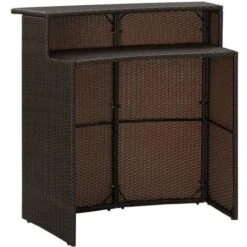 Set Bar Da Giardino 4 Pz Con Cuscini Marrone VidaXL -Giardino di Lusso 36775556 5