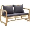 Panca Da Giardino Con Cuscini 115 Cm In Bambù VidaXL -Giardino di Lusso 37014096 1