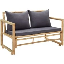 Panca Da Giardino Con Cuscini 115 Cm In Bambù VidaXL
