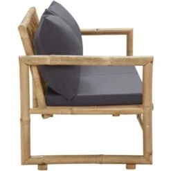 Panca Da Giardino Con Cuscini 115 Cm In Bambù VidaXL -Giardino di Lusso 37014096 4