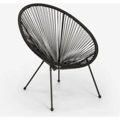 Sedia Poltrona Interno E Giardino Stile Acapulco Spaghetti Design Moderno Sunflower Colore: Nero -Giardino di Lusso 38269337 3