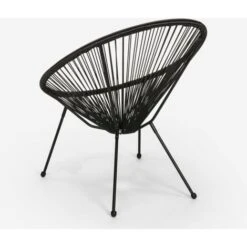 Sedia Poltrona Interno E Giardino Stile Acapulco Spaghetti Design Moderno Sunflower Colore: Nero -Giardino di Lusso 38269337 4