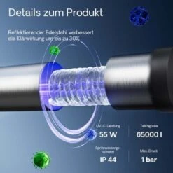 Sterilizzatore UV A Acqua Per Laghetto SunSun CUV-755 Con Lampada 55W -Giardino di Lusso 3879514 4