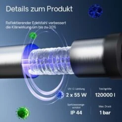 Sterilizzatore UV A Acqua Per Laghetto SunSun CUV-7110 Con Lampada 110W -Giardino di Lusso 3879515 4