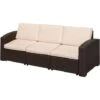 Outsunny Divano A 3 Posti In PE Rattan Con Cuscini, 199 X 71 X 75cm Marrone -Giardino di Lusso 3993897 1
