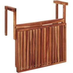 Tavolino Da Balcone Sospeso In Legno Di Acacia Scuro 60 X 40 Cm Udine -Giardino di Lusso 40253892 5