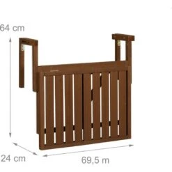 Relaxdays Tavolino Pieghevole Per Balcone, Da Appendere, Regolabile In Altezza, Salvaspazio, HxL 60x45 Cm, Marrone Scuro -Giardino di Lusso 40317372 4