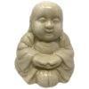 Statua Buddha Soprammobile Decorazione Casa Statuetta Portafortuna In Ceramica Beige -Giardino di Lusso 40916025 1