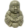 Statua Buddha Soprammobile Decorazione Casa Statuetta Portafortuna In Ceramica Verde -Giardino di Lusso 40916131 1