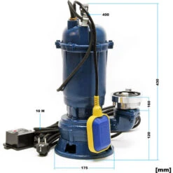 Pompa Per Acque Reflue XPOtool 1500W 22800l/h Con Galleggiante Prevalenza Max 10m Con Tubo Di 20m -Giardino di Lusso 41898128 3