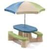 Tavolo Da Picnic Con Ombrellone Azzurro Acqua Step2 -Giardino di Lusso 4461516 1