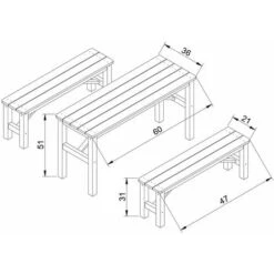 Tavolo Con 2 Sedie Per Bambini In Legno- Gruppo Tavolo Con Panche L60xL36xA51 Cm - Timbela M014 -Giardino di Lusso 45806037 3