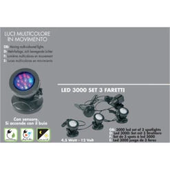 Set 3 Faretti Per Laghetto Con Sensore Di Accensione Sommergibili Led 3000 -Giardino di Lusso 4628959 3