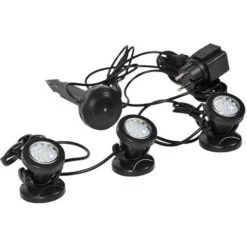 Set 3 Faretti Per Laghetto Con Sensore Di Accensione Sommergibili Led 3000 -Giardino di Lusso 4628959 4