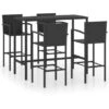 Hommoo Set Da Bar Da Giardino 5 Pz In Polyrattan Nero
