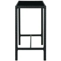 Hommoo Set Da Bar Da Giardino 5 Pz In Polyrattan Nero -Giardino di Lusso 46885245 4