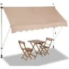 Tenda Sole Balcone Estensibile Parasole Avvolgibile Esterno Con Gambe 250cm Beig