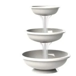 Bama Vasi Fioriera Fontana Kit 3 Ciotole Bianco H64cm Per Interno Ed Esterno