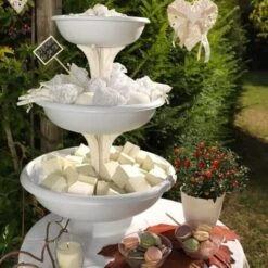 Bama Vasi Fioriera Fontana Kit 3 Ciotole Bianco H64cm Per Interno Ed Esterno -Giardino di Lusso 48154323 4