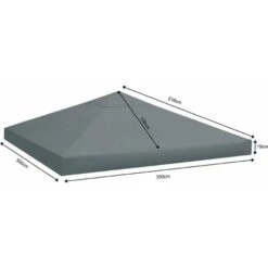 Tetto Di Ricambio Per Rank Gazebo 3x3m Antracite -Giardino di Lusso 49240373 3
