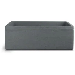 Lavello Da Esterno In Cemento Antracite Cm 50x40x18h Cm Modello Liz