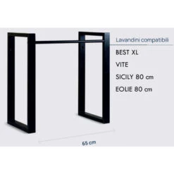 Supporto In Acciaio Zincato Verniciato Nero Per Lavabi Da Esterno Cm 65x65h Modello Take -Giardino di Lusso 49605482 2