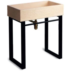 Supporto In Acciaio Zincato Verniciato Nero Per Lavabi Da Esterno Cm 65x65h Modello Take -Giardino di Lusso 49605482 4