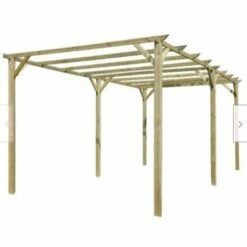 PERGOLA PERGOLATO GAZEBO IN LEGNO TETTOIA GIARDINO CON TELO COPERTURA 3x6 MT 547