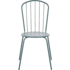 Set Di Sedie Da Pranzo Da Giardino Azzurro Alto Metallo 4 Persone Calvi -Giardino di Lusso 50468063 5