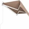 BAMNY Tenda Da Sole, Tenda Da Sole A Caduta Con Bracci, Tendalino A Scomparsa, Realizzato In Metallo E Poliestere, Resistente Ai Raggi UV E Impermeabile, Per Cortile, Ristorante, 250 X 200cm (Beige) -Giardino di Lusso 50608158 1