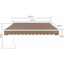 BAMNY Tenda Da Sole, Tenda Da Sole A Caduta Con Bracci, Tendalino A Scomparsa, Realizzato In Metallo E Poliestere, Resistente Ai Raggi UV E Impermeabile, Per Cortile, Ristorante, 250 X 200cm (Beige) -Giardino di Lusso 50608158 5
