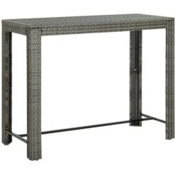 Tavolo Bar Da Giardino Grigio 140,5x60,5x110,5 Cm In Polyrattan