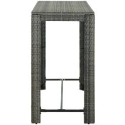 Tavolo Bar Da Giardino Grigio 140,5x60,5x110,5 Cm In Polyrattan -Giardino di Lusso 51116073 3