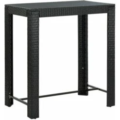 Tavolo Da Bar Da Giardino Nero 100x60,5x110,5 Cm Polyrattan