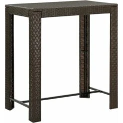 Tavolo Da Bar Da Giardino Marrone 100x60,5x110,5 Cm Polyrattan