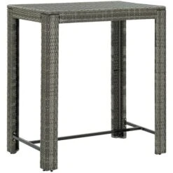 Tavolo Da Bar Da Giardino Grigio 100x60,5x110,5 Cm Polyrattan