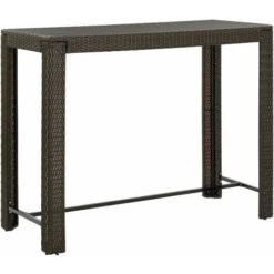 Tavolo Bar Da Giardino Marrone 140,5x60,5x110,5 Cm Polyrattan